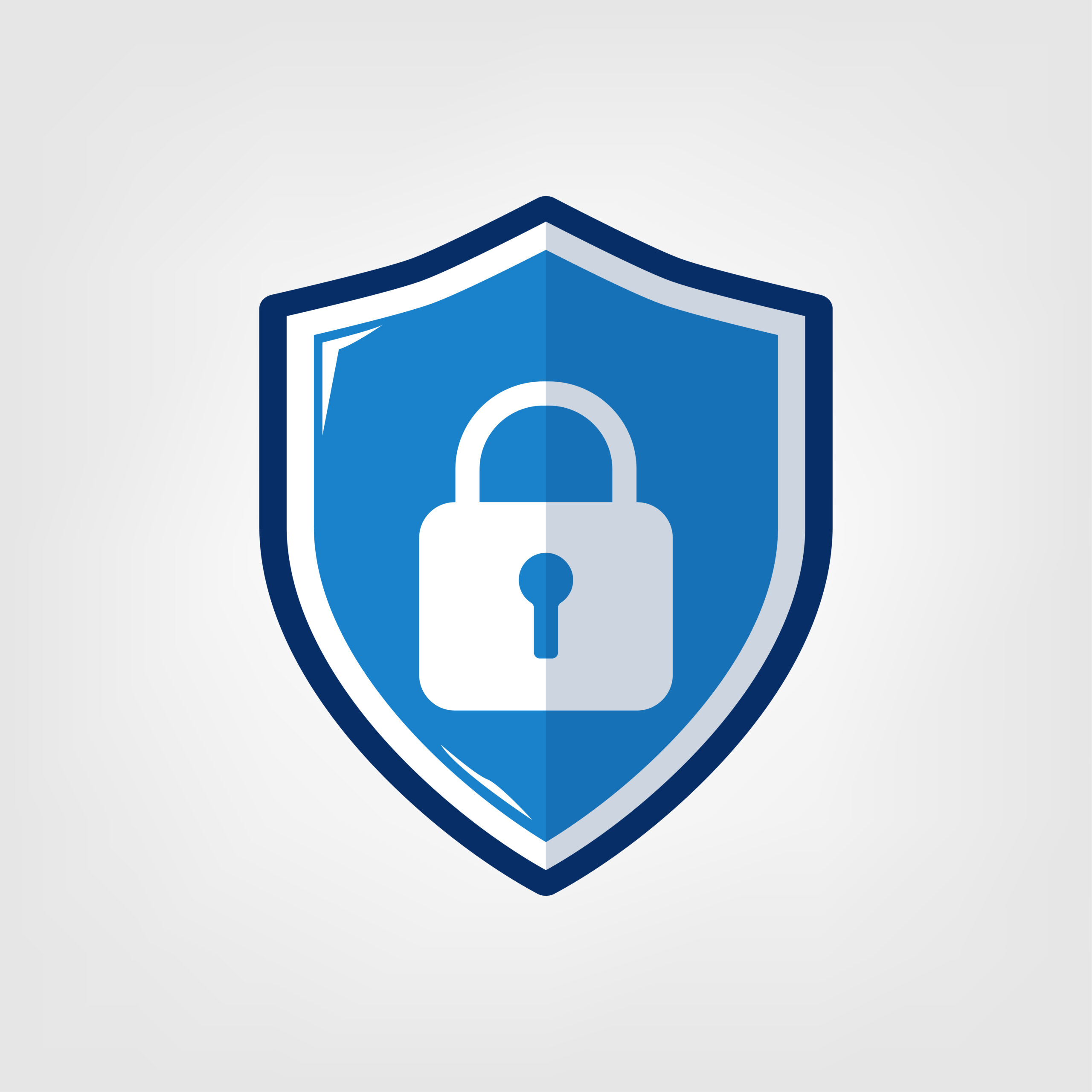Shield with padlock icons flat design style. security concept.